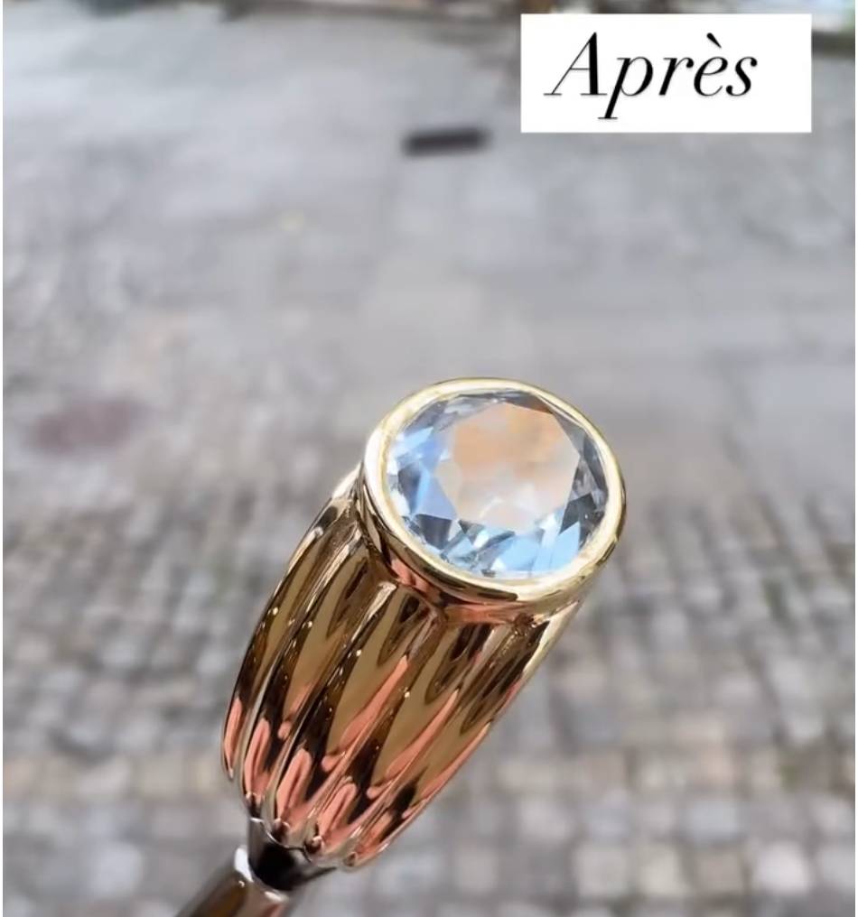 Transformation d'une bague en aigue-marine - après