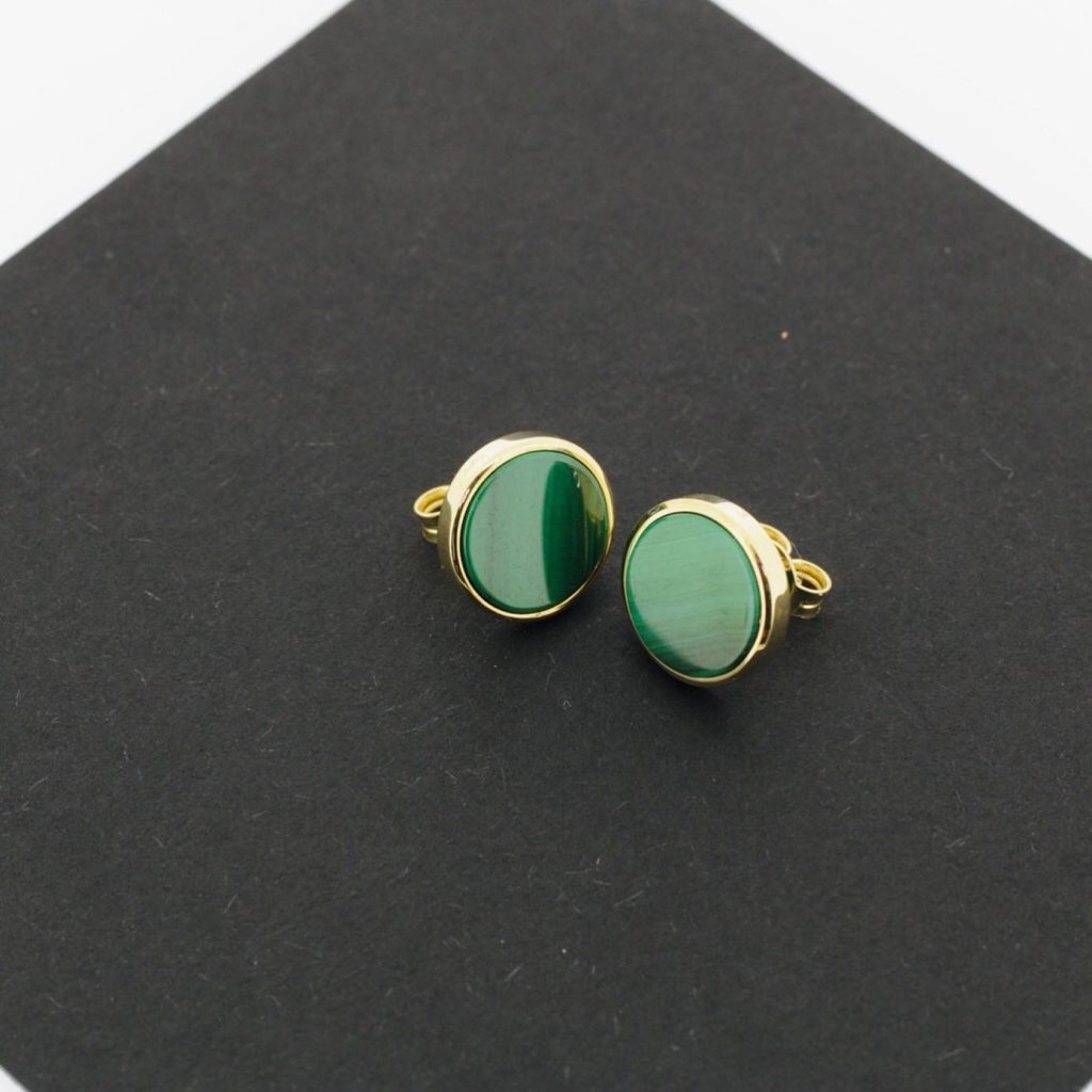 Boucles d'oreilles en malachite